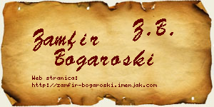 Zamfir Bogaroški vizit kartica